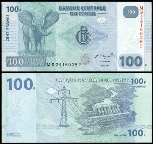 Banknote, 100 Franken, 2007, Kongo, XF