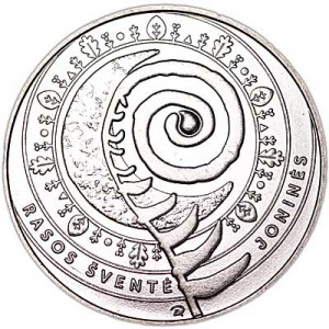 1,5 euro 2018 Lithuania Jonines price, composition, diameter, thickness, mintage, orientation, video, authenticity, weight, Description