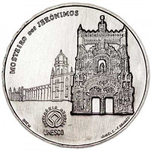 2,5 евро 2009, Португалия, Монастырь иеронимитов Жеронимуш, Серия "Всемирное культурное наследие" (Mosteiro dos Jeronimos) цена, стоимость