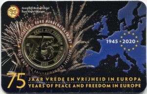 2.5 евро 2020 Бельгия, 75 лет Мира и Свободы цена, стоимость