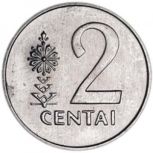 2 цента 1991 Литва цена, стоимость