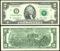 2 доллара 2009 США (F - Атланта), банкнота, хорошее качество XF