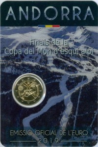 2 euro 2019 Andorra, World Cup in Alpine Skiing price, composition, diameter, thickness, mintage, orientation, video, authenticity, weight, Description