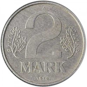 2 марки 1978 Германия (ГДР), из обращения цена, стоимость