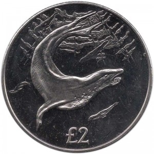 2 pounds 2018 South Georgia and South Sandwich Islands, Leopard seal price, composition, diameter, thickness, mintage, orientation, video, authenticity, weight, Description