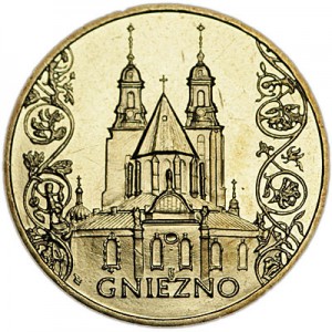 2 злотых 2005 Польша Гнёзно (Gnezno) серия "Города" цена, стоимость