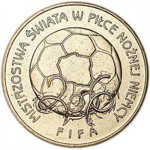 2 злотых 2006 Польша Чемпионат мира по футболу в Германии (Mistrzostwa Swiata w Pilce Noznej Niemcy) цена, стоимость