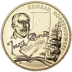 2 злотых 2007 Польша 150-летие со дня рождения Конрада Корженевского (150 rocznica urodzin Konrad Korzeniowski) цена, стоимость