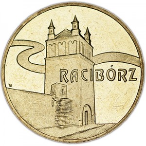 2 злотых 2007 Польша Рацибуж (Raciborz) серия "Города" цена, стоимость
