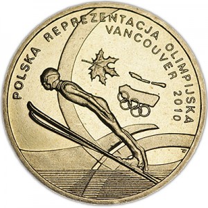 2 злотых 2010 Польша Польская олимпийская сборная в Ванкувере 2010 (Polska Reprezentacja Olimpijska Vancouver 2010) цена, стоимость