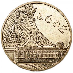 2 zloty 2011 Poland Lodz series "Historical places" price, composition, diameter, thickness, mintage, orientation, video, authenticity, weight, Description