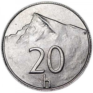 20 геллеров 2001 Словакия, из обращения цена, стоимость