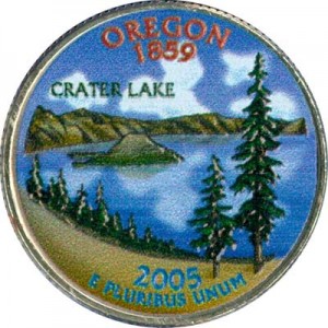 25 центов 2005 США Орегон (Oregon) (цветная)