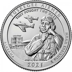 25 центов 2021 США Таскиги Эйрмен (Tuskegee Airmen), 56-й парк, двор S