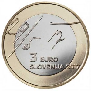 3 евро 2017 Словения 100 лет Майской декларации цена, стоимость
