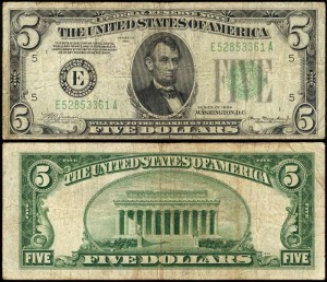 5 dollars 1934 USA (E - Richmond), Banknote, VF-VG