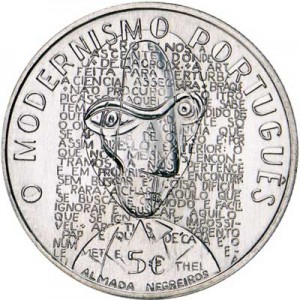 5 евро 2016 Португалия, Модернизм цена, стоимость