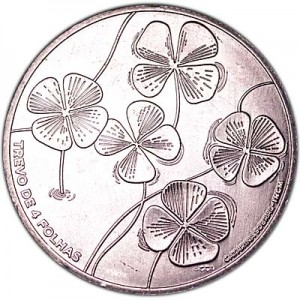 5 euro 2018 Portugal, Four-leaf clover price, composition, diameter, thickness, mintage, orientation, video, authenticity, weight, Description