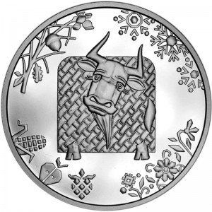 5 гривен 2020 Украина Год быка