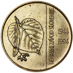 5 толаров 1994 Словения 50 лет банку Словении цена, стоимость