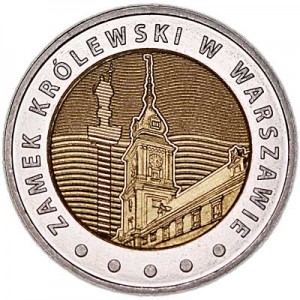 5 zloty Poland Royal Castle in Warsaw price, composition, diameter, thickness, mintage, orientation, video, authenticity, weight, Description