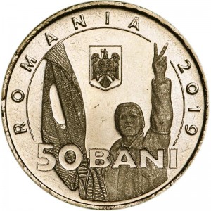 50 bani 2019 Romania, 30 years of the Romanian revolution price, composition, diameter, thickness, mintage, orientation, video, authenticity, weight, Description