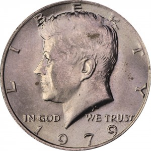 Half Dollar 1979 USA Kennedy mint mark P price, composition, diameter, thickness, mintage, orientation, video, authenticity, weight, Description