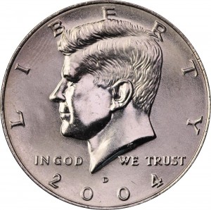 Half Dollar 2004 USA Kennedy Minze D Preis, Komposition, Durchmesser, Dicke, Auflage, Gleichachsigkeit, Video, Authentizitat, Gewicht, Beschreibung