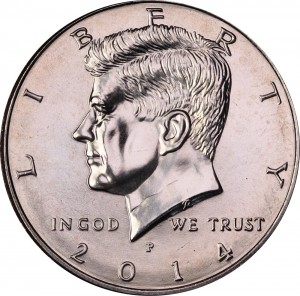 50 cent Half Dollar 2014 USA Kennedy Minze P