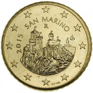 50 центов 2015 Сан-Марино, UNC цена, стоимость