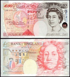 50 фунтов 2006 Банк Англии, банкнота, хорошее качество XF