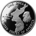 1 доллар 1991 США Война в Корее, proof, серебро