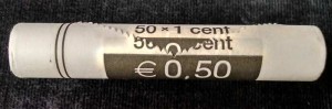 Rolle 1 Cent NL (Niederlande) Markierung, 50 Münzen aus dem Verkehr