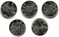 Set von 100 Yen 2019 Japan Olympischen Spielen, Tokio 2020, 5 Münzen
