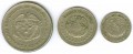 Setzen von Münzen von Kolumbien 1956-66, 3 Münzen