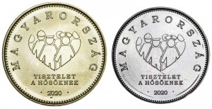 Набор монет 20 и 10 форинтов Венгрия 2020 Героям пандемии коронавируса COVID-19, 2 монеты
