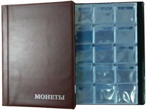 Album by 240 cell, 16 sheets. The size of the cells - 35x35 mm AM-240 (brown)