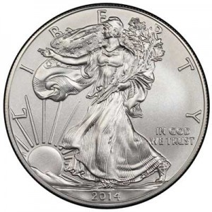 American Eagle 2014 One Ounce  Uncirculated Coin price, composition, diameter, thickness, mintage, orientation, video, authenticity, weight, Description