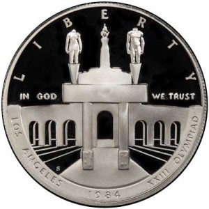 1 доллар 1984 Олимпийский Колизей,  proof цена, стоимость