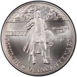 1 доллар 1992 Колумб,  UNC цена, стоимость