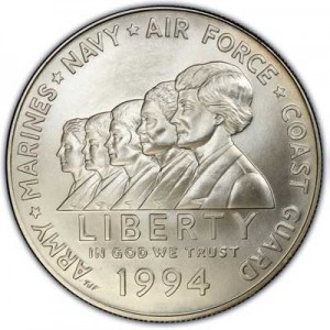1 Dollar 1994 Frauen im Milit?rdienst f?r Amerika  UNC, silber