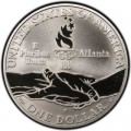 1 доллар 1995 США XXVI Олимпиада Велоспорт,  proof, серебро