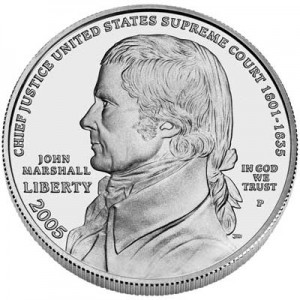 1 доллар 2005 Джон Маршалл,  UNC цена, стоимость