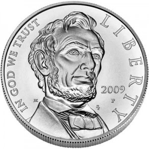 1 dollar 2009 USA, Lincoln  UNC, silver