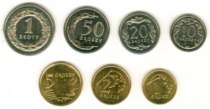 Набор монет Польши 2012, 7 монет UNC цена, стоимость