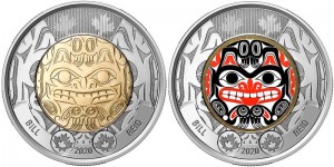 Set 2 dollars 2020 Canada Bill Reid, 2 coins