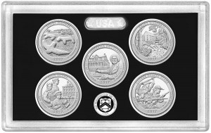 Set of 2017 25 cents America the Beautiful Quarters Proof  price, composition, diameter, thickness, mintage, orientation, video, authenticity, weight, Description