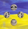 Set 5 Griwna 2016 Ukraine 25 Jahre Unabhängigkeit, 4 Münzen