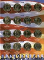 Set of USA presidential 1 dollar series, 40 coins in Album