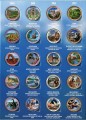 Набор цветных 25 центов США Национальные парки (56 монет), в альбоме